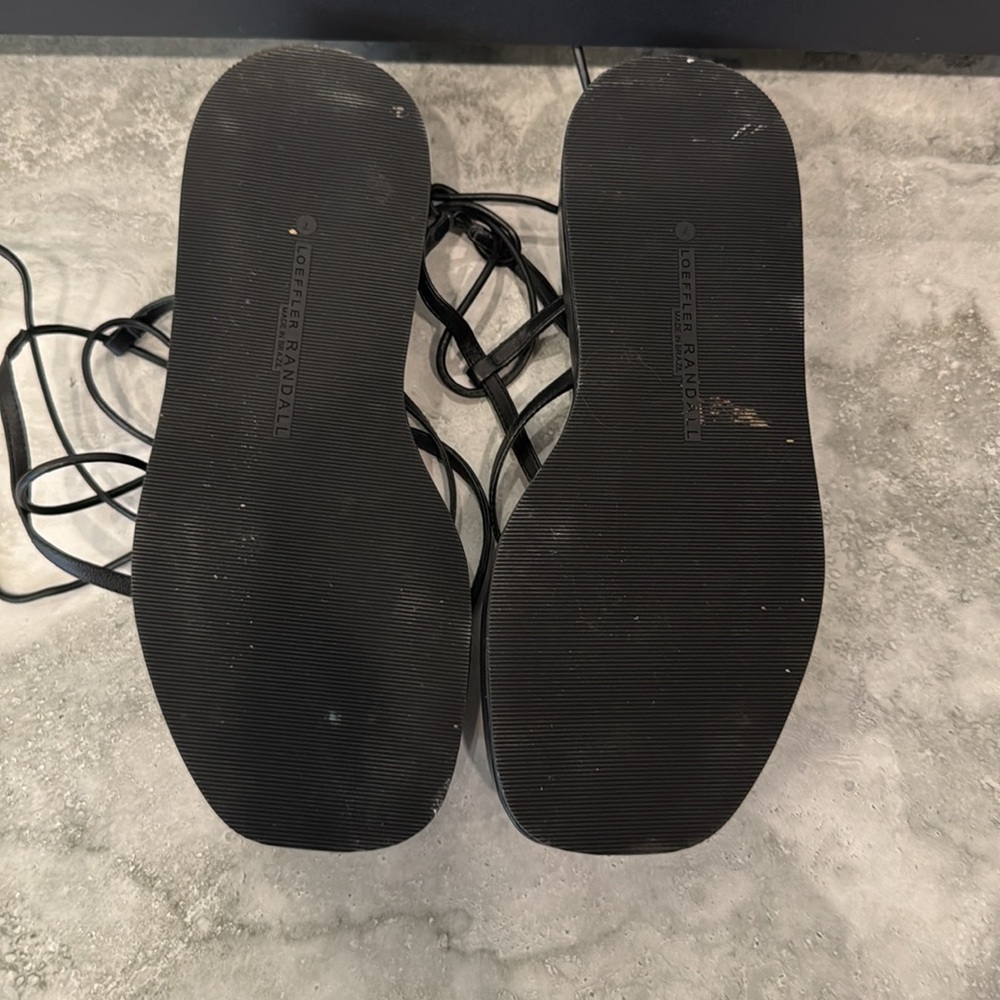 Loeffler Randall Black Strappy Ankle Women's Sandals - Picture 5 of 7